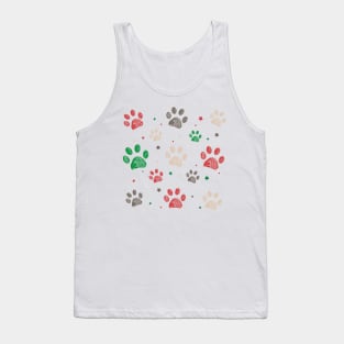 Trace doodle paw prints with stars Tank Top